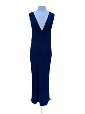 Shape FX Figure Flattering Seamless Fitted Navy Blue Maxi Sweater Dress Size XL